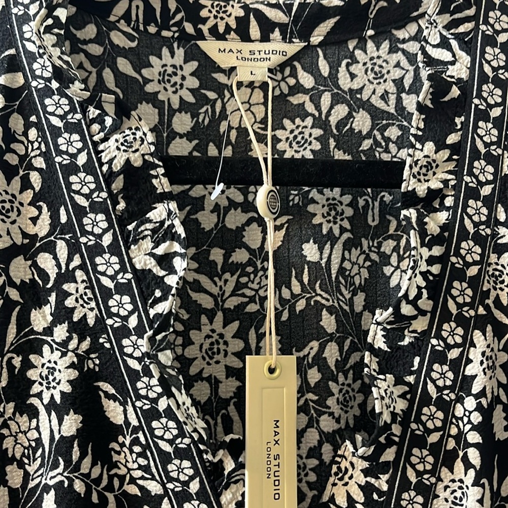 Max Studio Floral Black and White Maxi Dress brand new with tags. dress - Picture 2 of 5